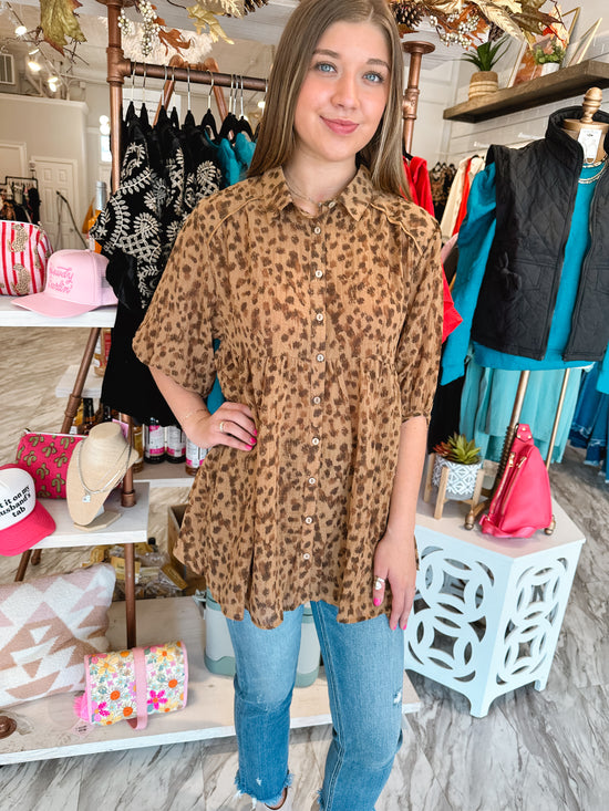 Dashing Leopard Tiered Top