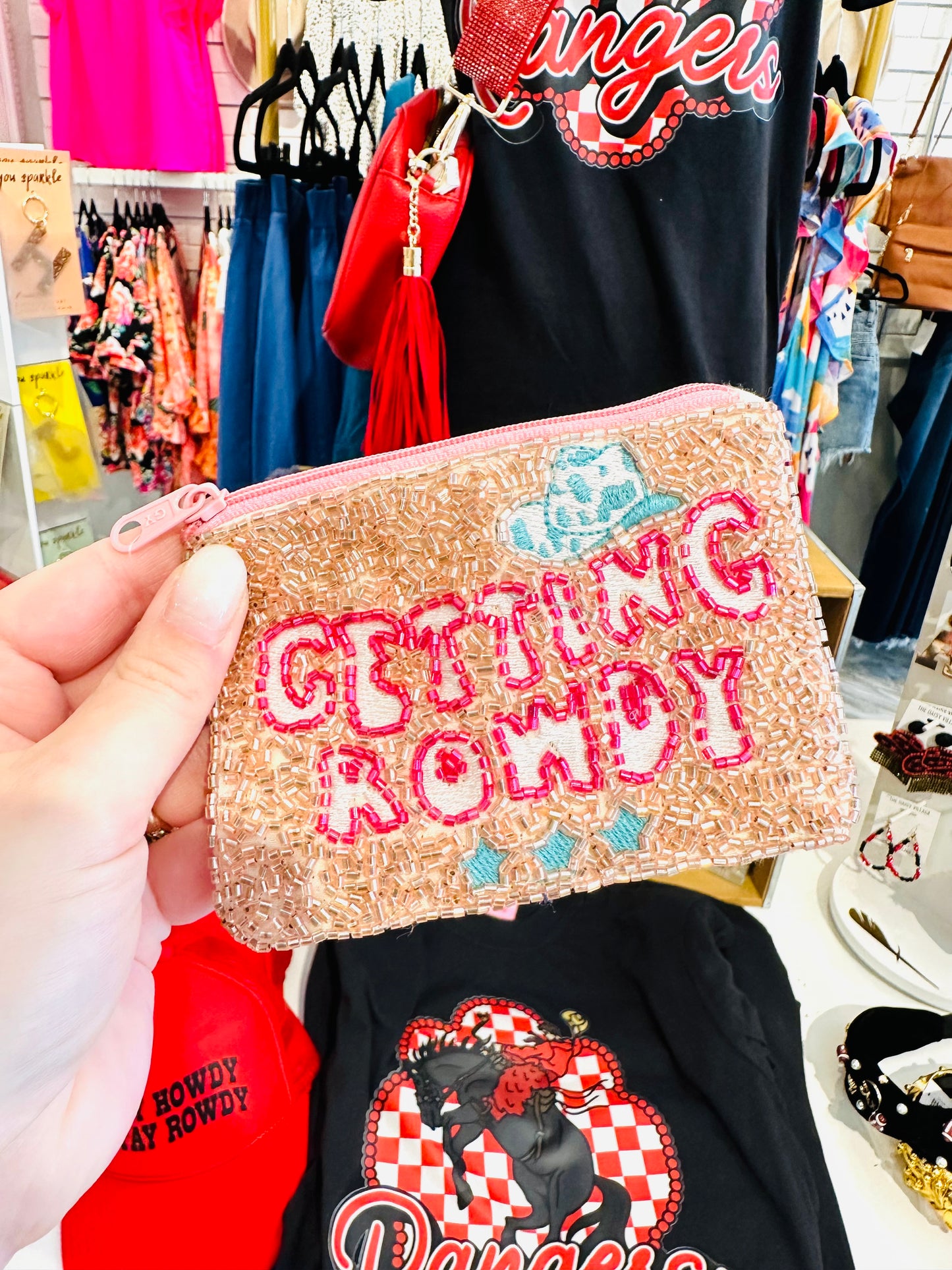 Getting Rowdy Beaded Coin Pouch