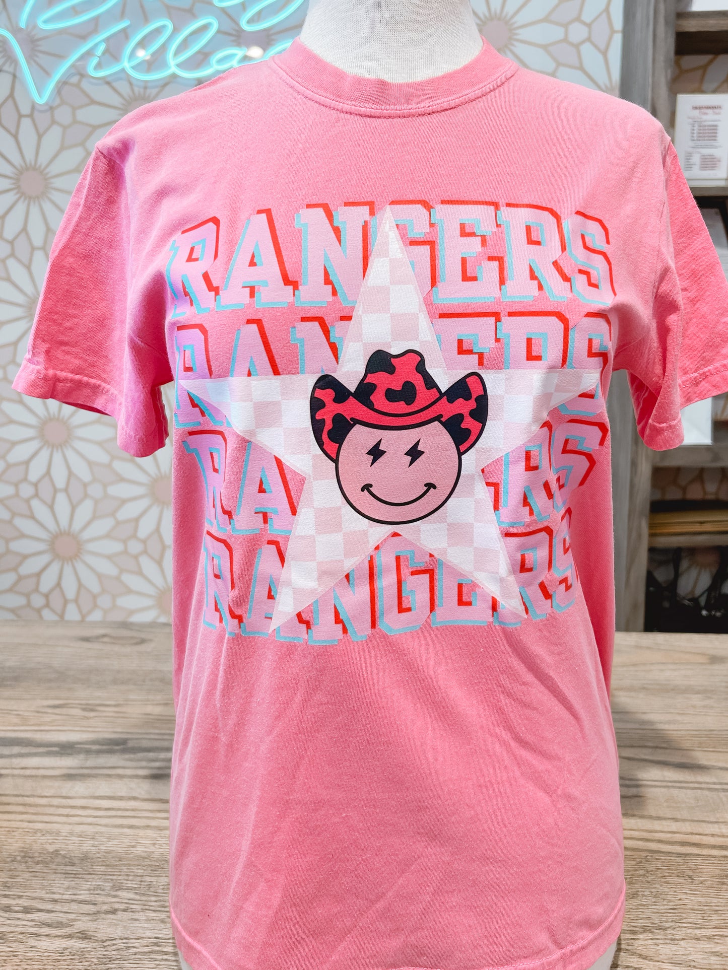 Rangers Electric Cowgirl Comfort Color Tee