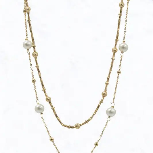 Multi-Layered Pearl Beaded Necklace