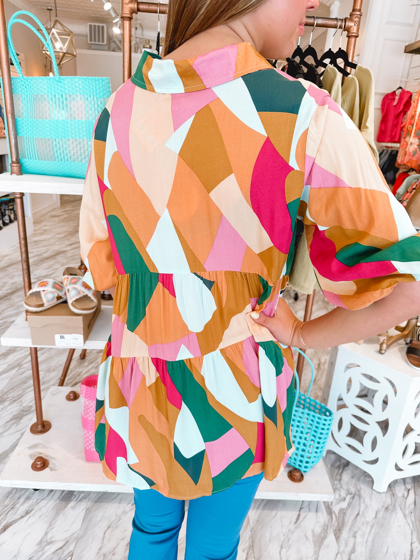 Sunny Day Geometric Colorful Top