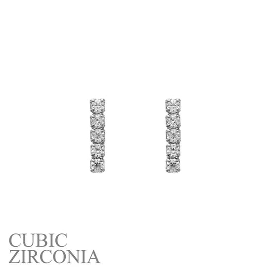 CZ Crystal  Bar Stud Earring