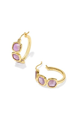 Maura Hoop Earrings in Dark Puple Amethyst