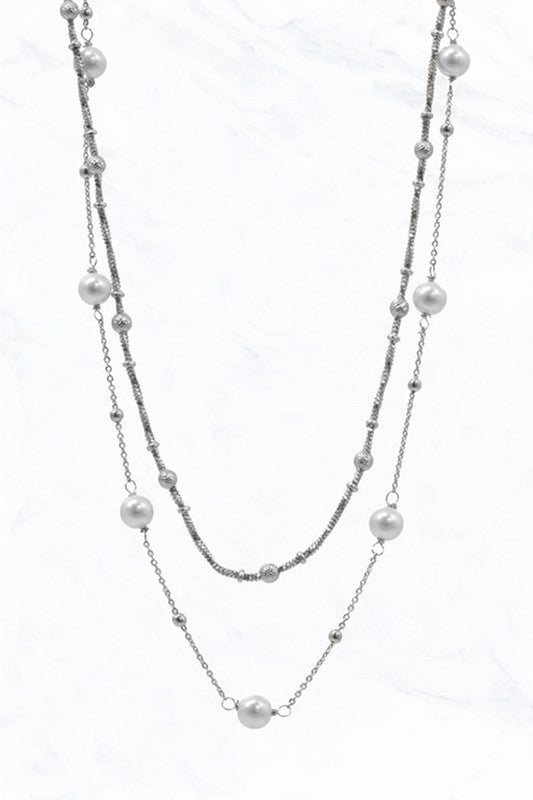 Multi-Layered Pearl Beaded Necklace