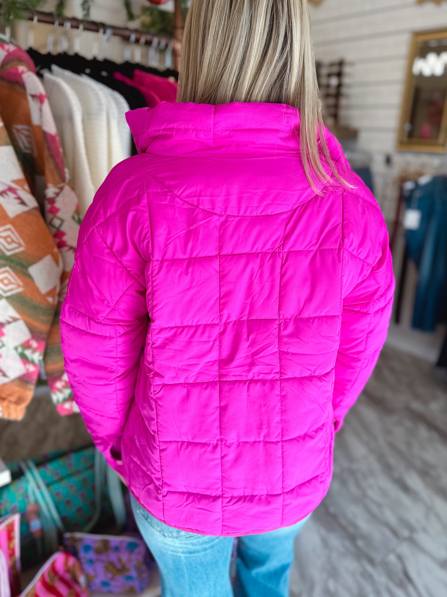 Cool Vibe Neon Pink Padded Puffer Jacket