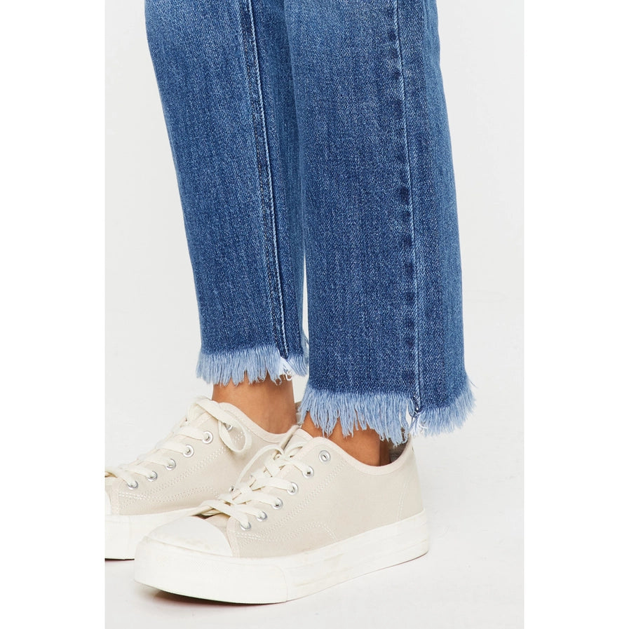 West End Slim Straight Frayed Ankle Denim