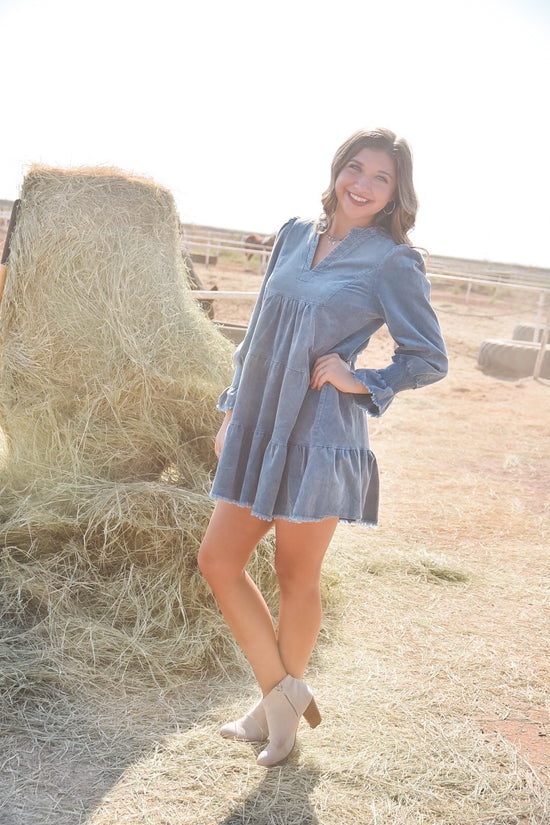 Aura Tiered Denim Dress