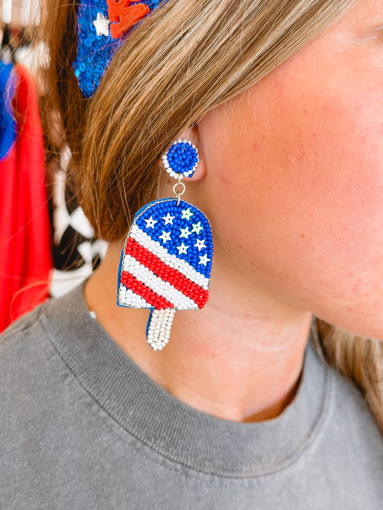 USA Popsicle See Bead Earrings