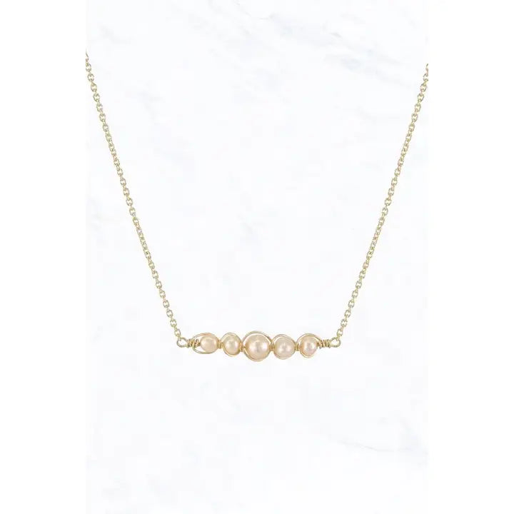 Bar Pearl Pendant Necklace