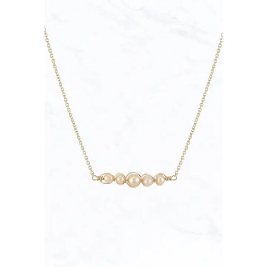 Bar Pearl Pendant Necklace