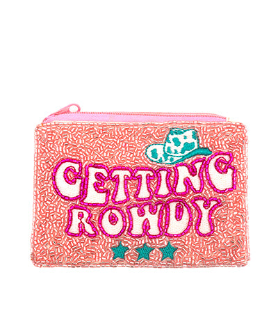 Getting Rowdy Beaded Coin Pouch