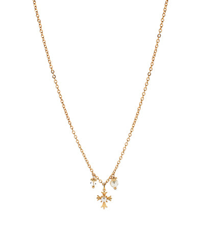 Cross & Pearl Charm Necklace