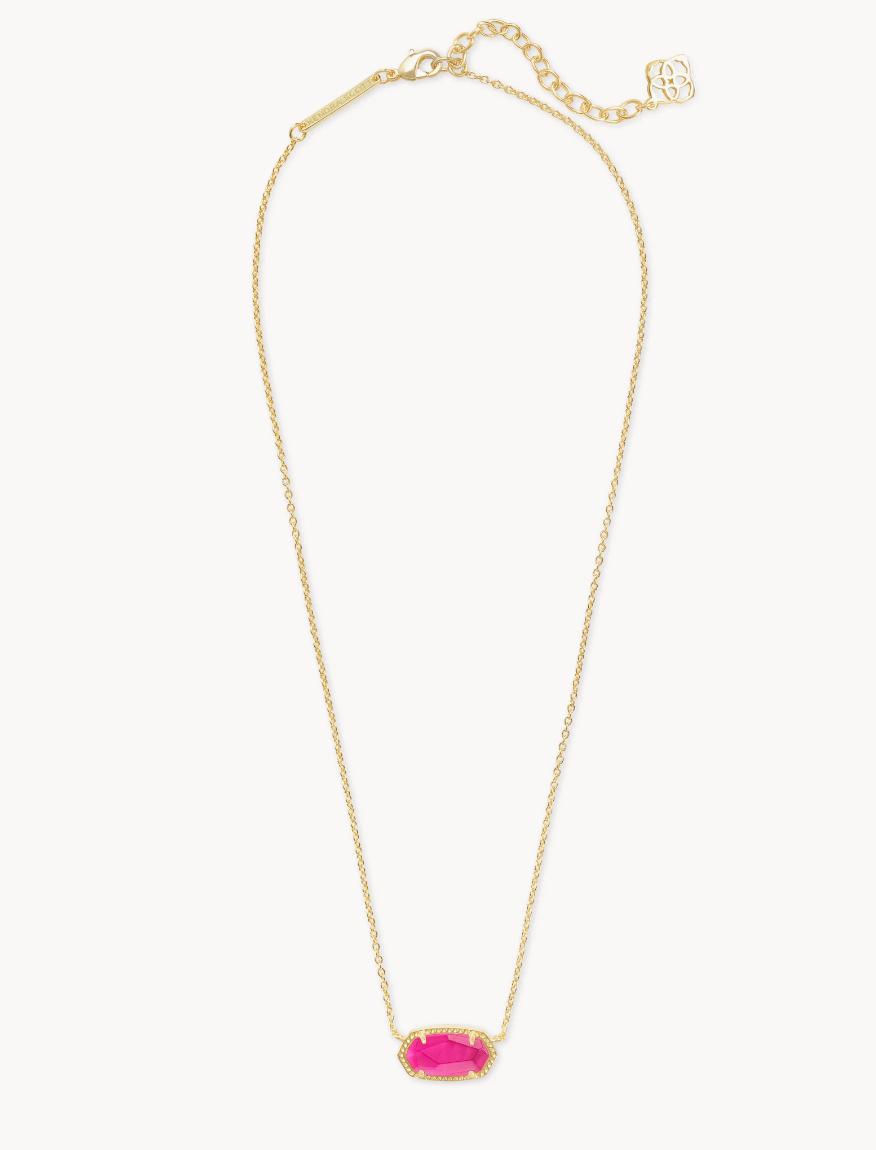 Elisa Gold Pendant Necklace in Azalea Illusion