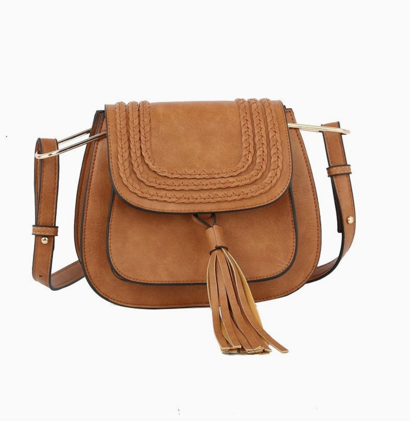 Braided Tassel Crossbody Bag