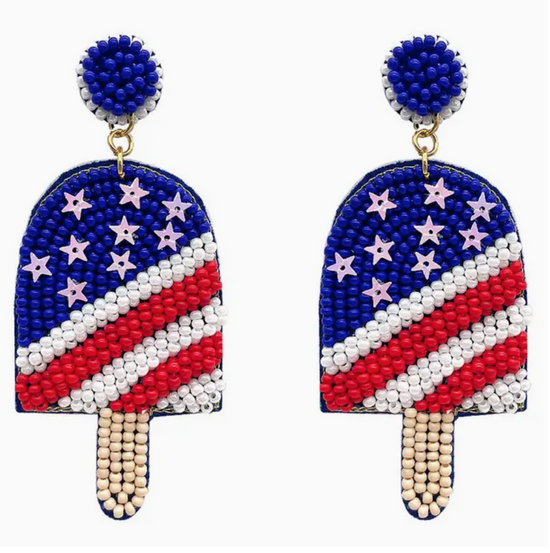USA Popsicle See Bead Earrings