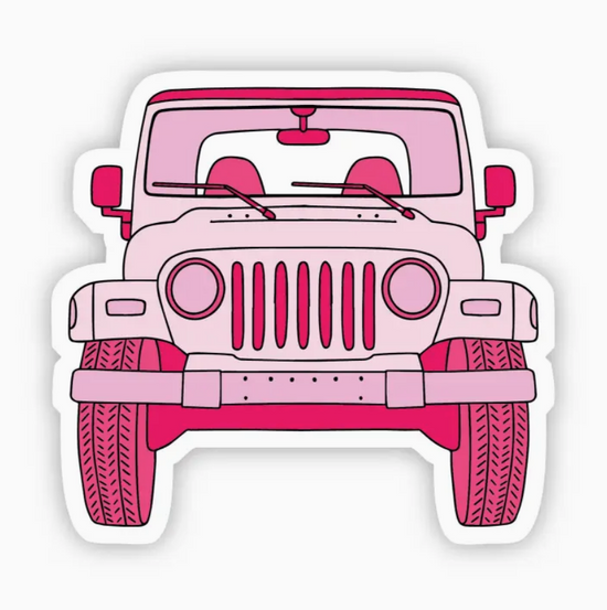 Pink Jeep Aesthetic Sticker
