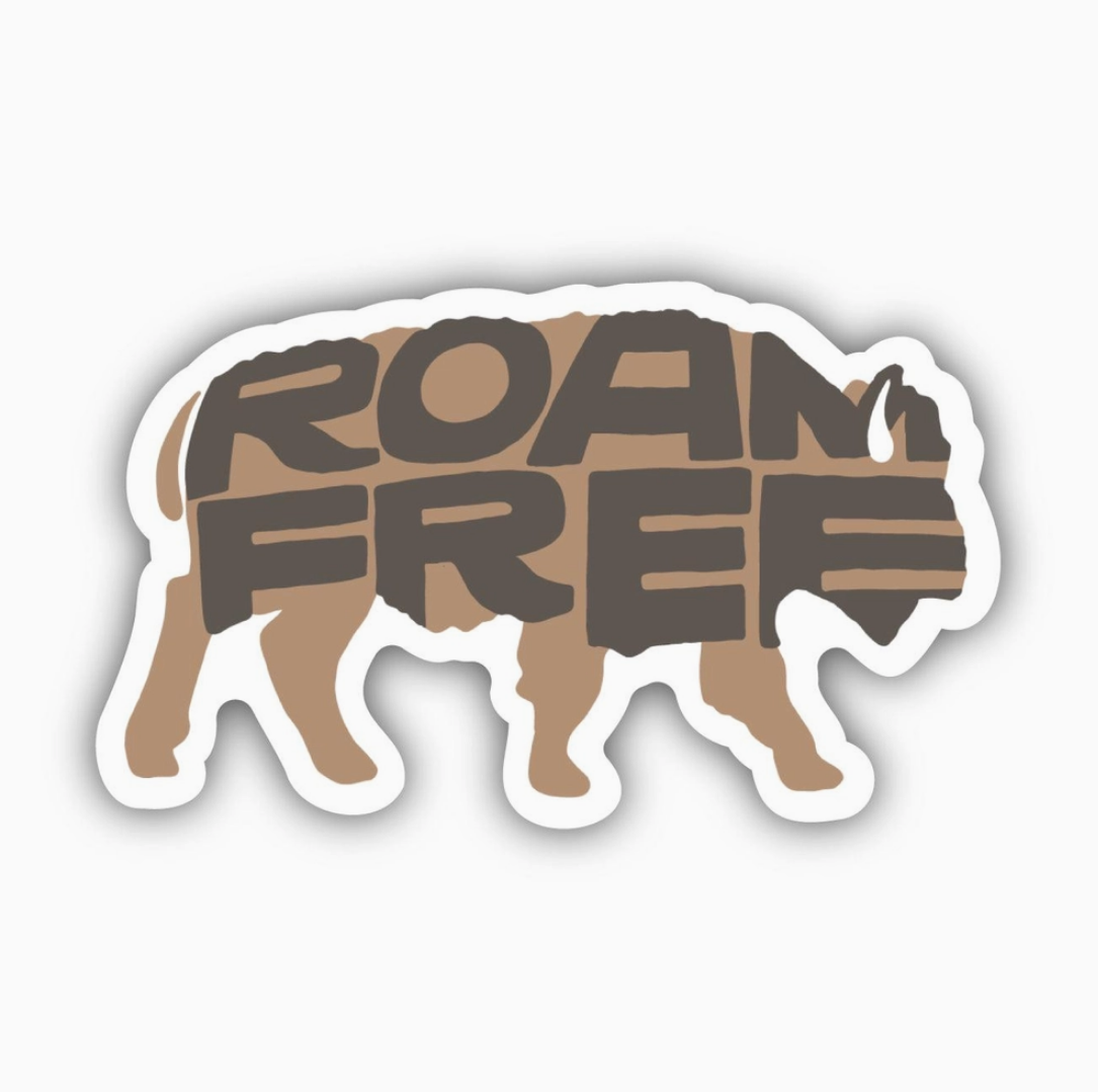 Roam Free Bison Sticker