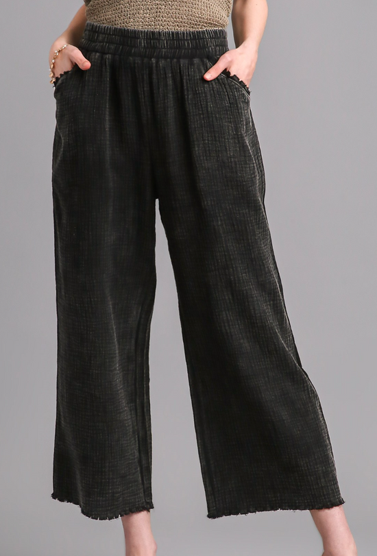 Easy Street Frayed  Mineral Wash Ash Pant