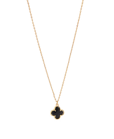 Black Clover Charm Drop Necklace