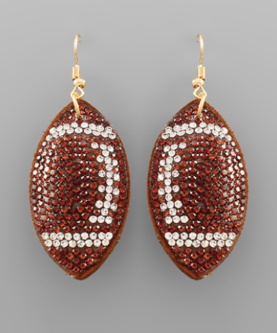 Crystal Football Drop Earrings