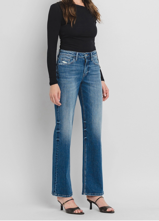 Aileeah High Rise Slim Wide Leg Denim