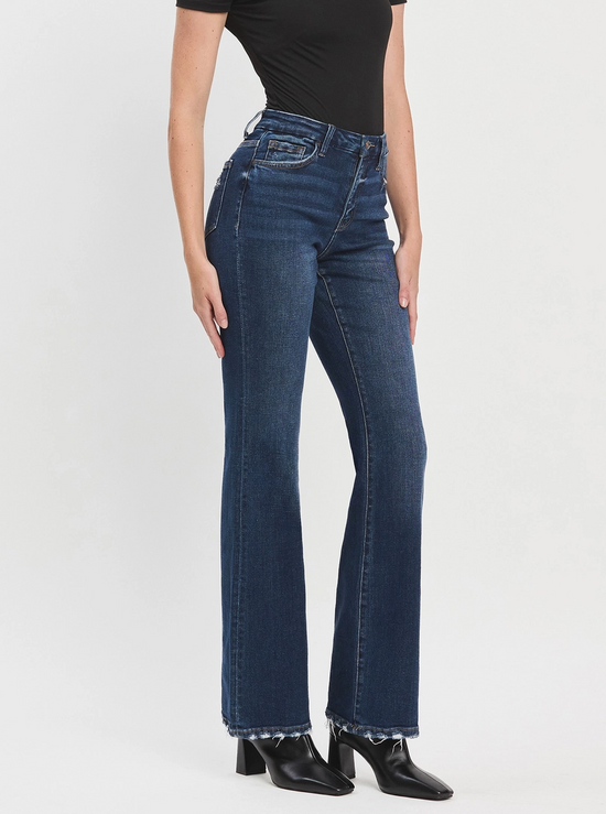 Bella Dark Wash Relaxed Flare Denim