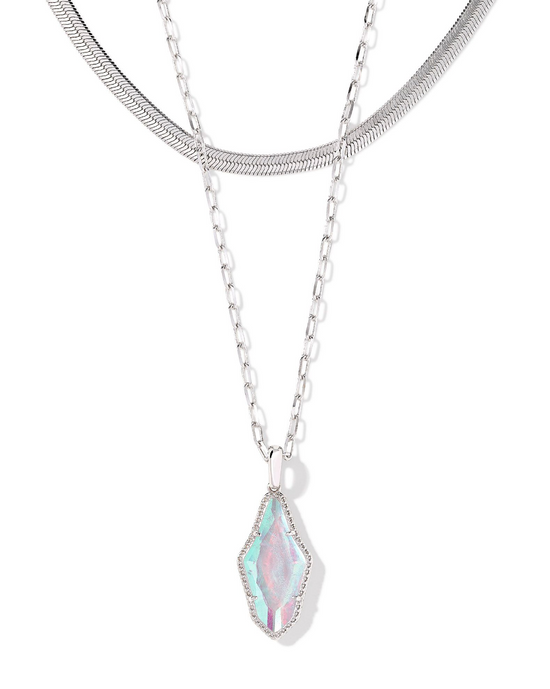 Evelyn Multistrand Necklace in Rock Crystal Dichroic