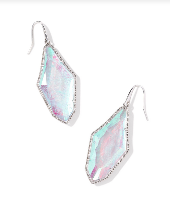 Evelyn Drop Earrings in Rock Crystal Dichroic