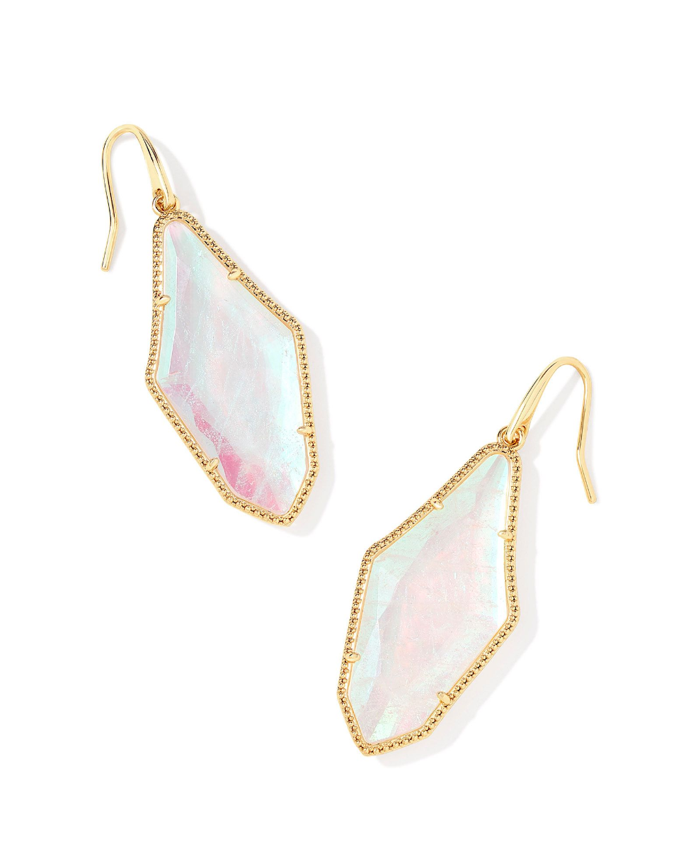 Evelyn Drop Earrings in Rock Crystal Dichroic