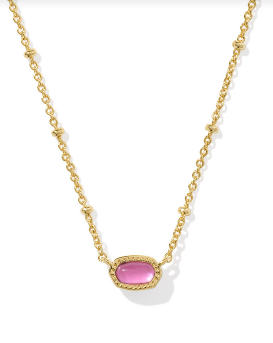 Mini Elisa Pendant Necklace in Gold Azalea Illusion