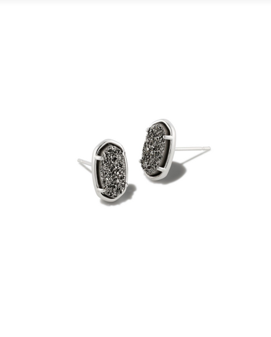 Grayson Dichroic Stud Earrings in Silver Platinum Drusy