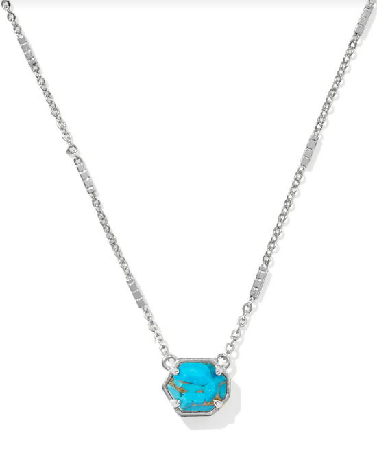 Mabel Pendant Necklace in Bronze Veined Turquoise