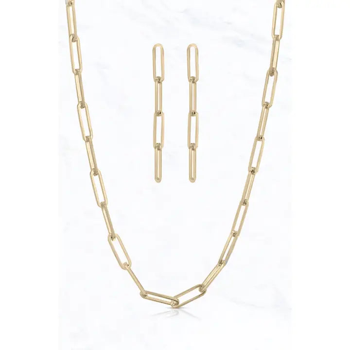 Paperclip Chain Necklace Set