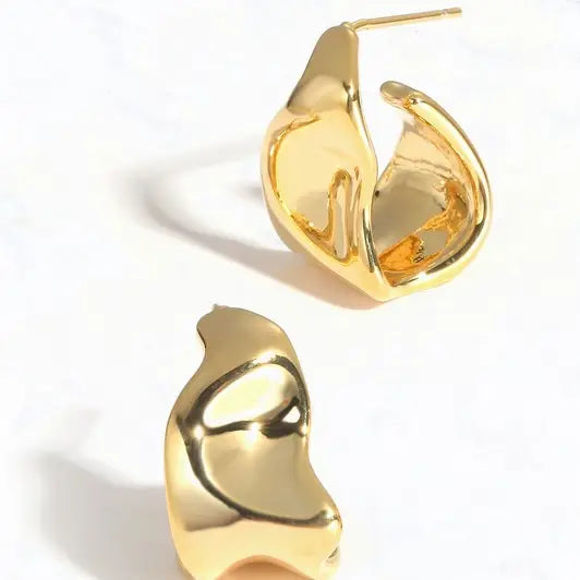 Organic Gold Hoop Earrings