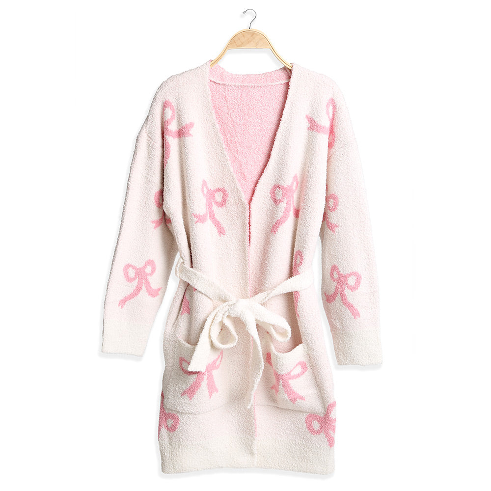 Luxe Pink Bow Robe