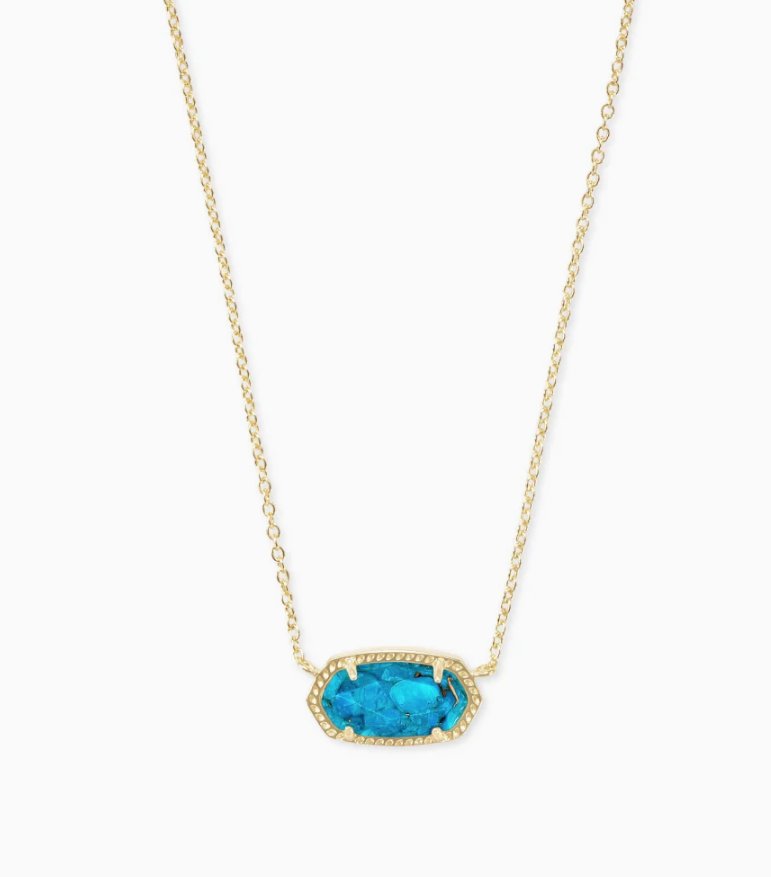 Elisa Gold Pendant Necklace in Bronze Veined Turquoise Magnesite